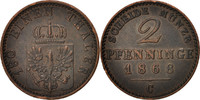 German States 2 Pfennig Coin, PRUSSIA, Wilhelm I, Cleves -