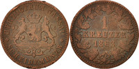 German States Kreuzer Coin, NASSAU, Adolph, Wiesbaden -