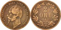 Sweden 2 Öre Coin, Oscar I, Bronze, KM:688 -