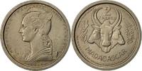 Madagascar 2 Francs Coin, Paris, Copper-nickel, KM:E2 -