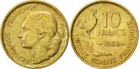 France 10 Francs Coin, Guiraud, Paris, Aluminum-Bronze -