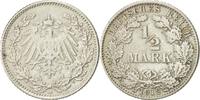 GERMANY - EMPIRE 1/2 Mark Coin, Munich, Silver, KM:17 -