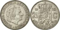 Netherlands 2-1/2 Gulden Coin, Juliana, Silver, KM:185 -