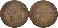 France 5 Centimes Coin, Dupré, Bordeaux, Bronze, KM:640.8 -