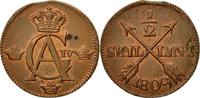 Sweden 1/2 Skilling Coin, Gustaf IV Adolf, Copper, KM:565 -