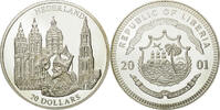 Liberia 20 Dollars Coin, Netherlands, Silver -