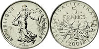 France 5 Francs Coin, Semeuse, Paris, Nickel Clad -