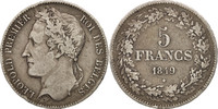 Belgium 5 Francs, 5 Frank Coin, Leopold I, Silver, KM:3.2 -