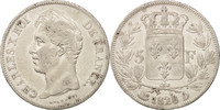 France 5 Francs Coin, Charles X, Lyon, Silver, KM:728.4 -