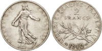 France 2 Francs Coin, Semeuse, Paris, Silver, KM:845.1 -