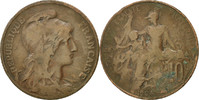 France 10 Centimes Coin, Dupuis, Paris, Bronze, KM:843 -