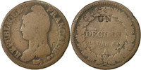 France Decime Coin, Dupré, Paris, Bronze, KM:637.1 -