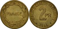 France 2 Francs Coin, France Libre, Philadelphia, Brass -