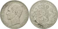 Belgium 5 Francs, 5 Frank Coin, Leopold I, Silver, KM:17 -