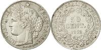 France 50 Centimes Coin, Cérès, Paris, Silver, KM:834.1 -