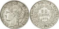 France 50 Centimes Coin, Cérès, Bordeaux, Silver, KM:834.2 -