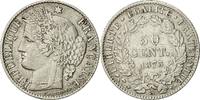 France 50 Centimes Coin, Cérès, Paris, Silver, KM:834.1 -
