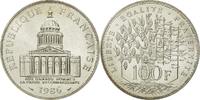 France 100 Francs Coin, Panthéon, Paris, Silver, KM:951.1 -