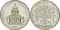 France 100 Francs Coin, Panthéon, Paris, Silver, KM:951.1 -