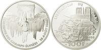 France 100 Francs Coin, Libération de Paris, Silver -