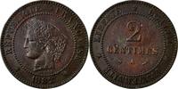 France 2 Centimes Coin, Cérès, Paris, Bronze, KM:827.1 -