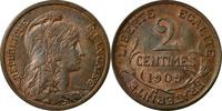 France 2 Centimes Coin, Dupuis, Paris, Bronze, KM:841 -