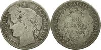 France 50 Centimes Coin, Cérès, Bordeaux, Silver, KM:834.2 -