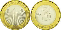 Slovenia 3 Euro Coin, Bi-Metallic, KM:101 -