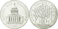 France 100 Francs Coin, Panthéon, Paris, Silver, KM:951.1 -