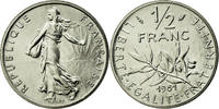 France 1/2 Franc Coin, Semeuse, Paris, Nickel, KM:931.1 -
