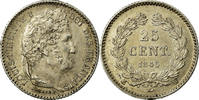 France 25 Centimes Coin, Louis-Philippe, Lille, Silver -