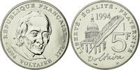 France 5 Francs Coin, Voltaire, Paris, ESSAI, Nickel -