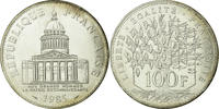 France 100 Francs Coin, Panthéon, Paris, Silver, KM:951.1 -
