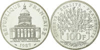 France 100 Francs Coin, Panthéon, Paris, Silver, KM:951.1 -