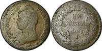 France Decime Coin, Dupré, Limoges, Bronze, KM:645.6 -