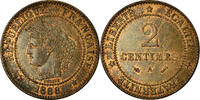 France 2 Centimes Coin, Cérès, Paris, Bronze, KM:827.1 -