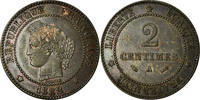 France 2 Centimes Coin, Cérès, Paris, Bronze, KM:827.1 -