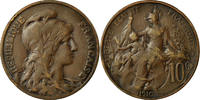 France 10 Centimes Coin, Dupuis, Paris, Bronze, KM:843 -