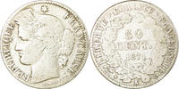 France 50 Centimes Coin, Cérès, Bordeaux, Silver, KM:834.2 -