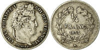 France 1/4 Franc Coin, Louis-Philippe, Lille,Silver,KM 740.13 -