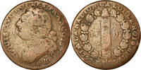 France 12 Deniers Coin, 12 deniers françois, Rouen, Bronze, KM 600.3 -