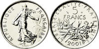 France 5 Francs Coin, Semeuse, Paris, Nickel Clad, KM 926a.1 -