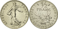 France 1/2 Franc Coin, Semeuse, Paris, Nickel, KM:931.1 -
