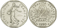 France 2 Francs Coin, Semeuse, Paris, Nickel, KM:942.1 -