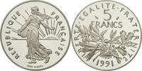 France 5 Francs Coin, Semeuse, Paris, Nickel Clad -