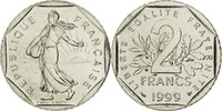 France 2 Francs Coin, Semeuse, Paris, Nickel, KM:942.1 -