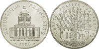 France 100 Francs Coin, Panthéon, Paris, Silver, KM:951.1 -