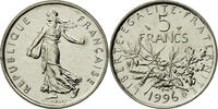 France 5 Francs Coin, Semeuse, Paris, Nickel Clad -