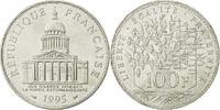 France 100 Francs Coin, Panthéon, Paris, Silver, KM:951.1 -