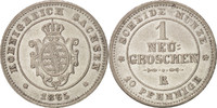 German States Neu-Groschen, 10 Pfennig Coin, SAXONY-ALBERTINE, Johann -